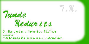 tunde medurits business card